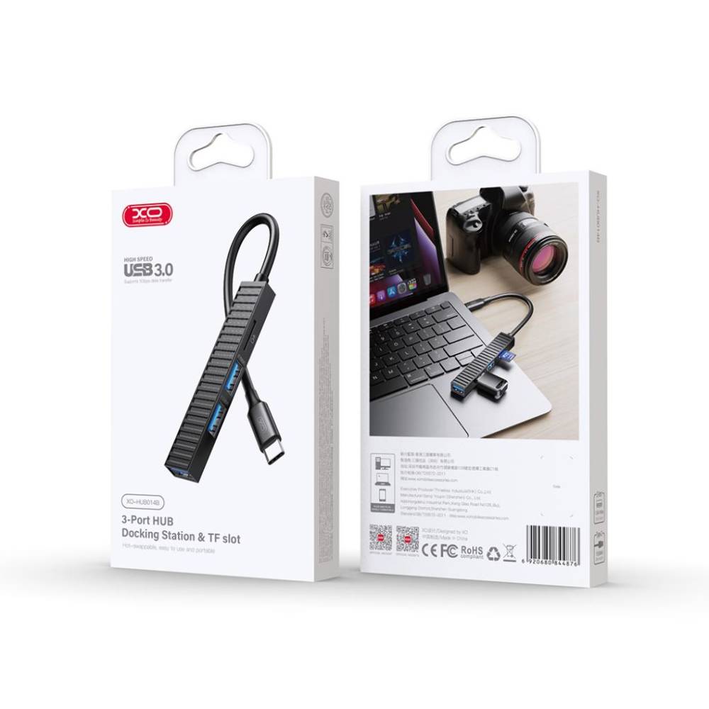 XO HUB014B 3 Port Usb to Type C Hub